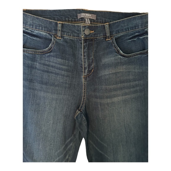 LISA RINNA COLLECTION Skinny JEANS Size 10 Super Cute Angle Cut On Bottom V623 - Picture 4 of 9